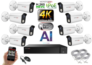 Monitorrs Security 4K IP 8 kamerový set 8 Mpix WTube (6378K8)